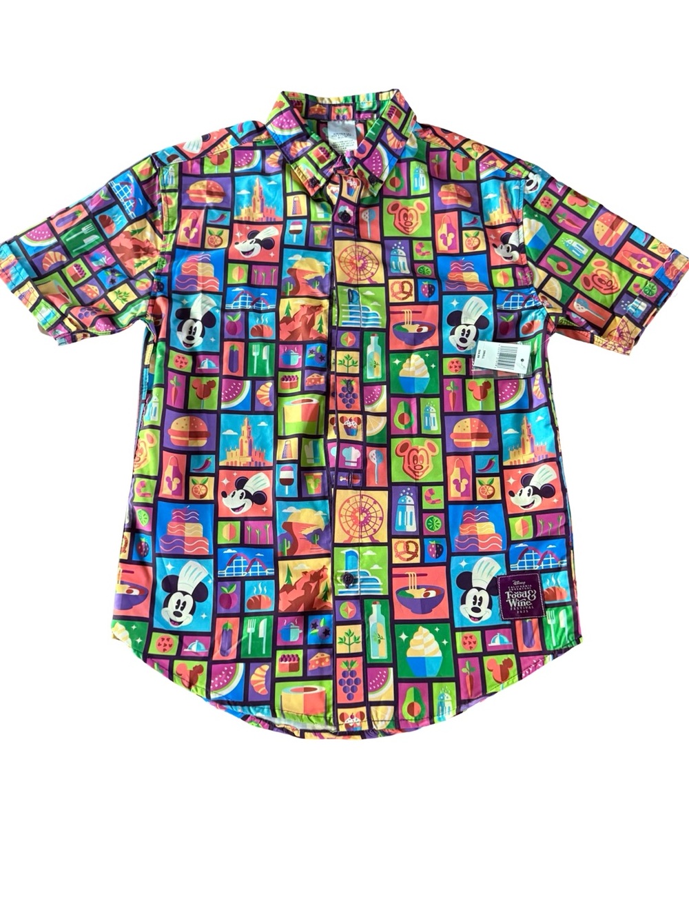 Disney DCA Food & Wine Festival 2025 Mickey Chef Button Shirt Small